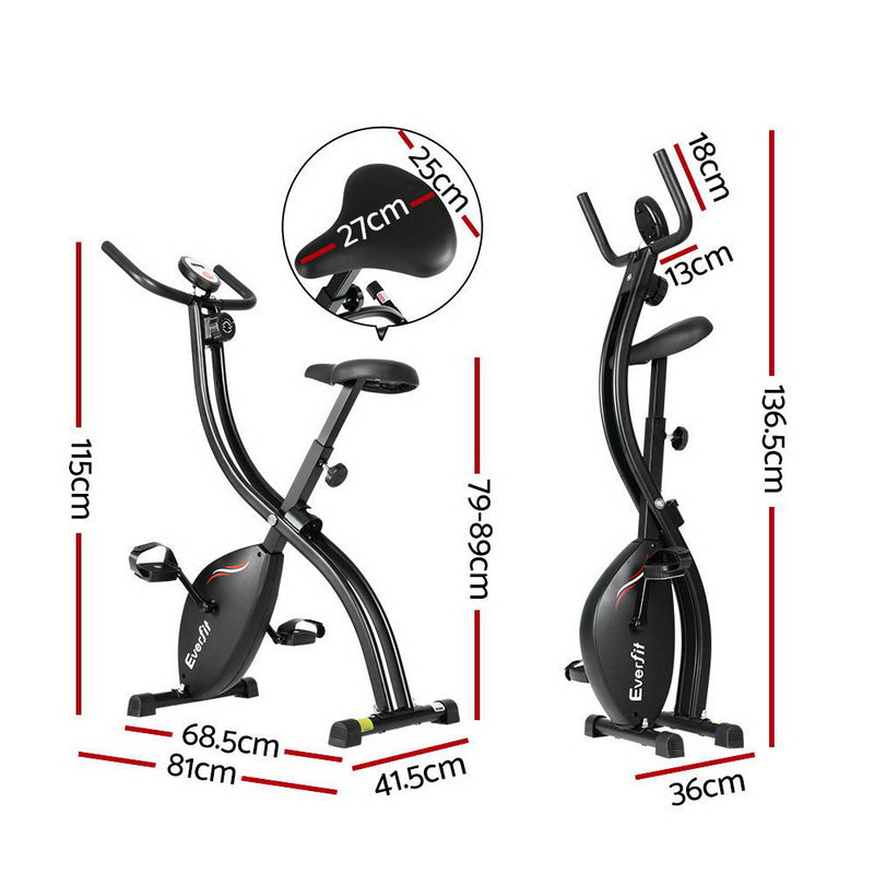 Danoz Fitness - Everfit Folding Exercise Bike Magnetic X-Bike Bicycle Indoor Cycling Cardio - Incl. Delivery