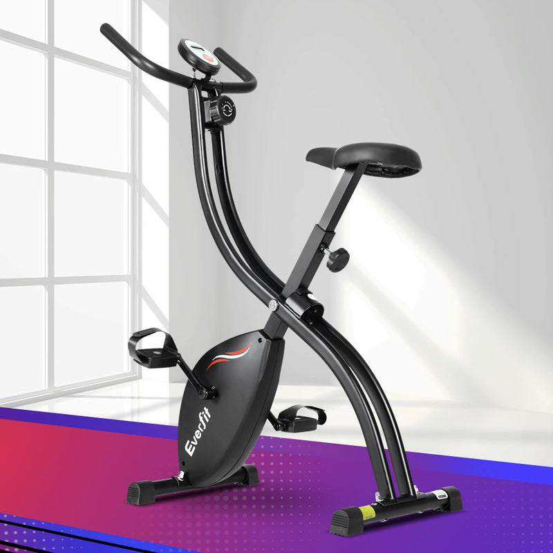 Danoz Fitness - Everfit Folding Exercise Bike Magnetic X-Bike Bicycle Indoor Cycling Cardio - Incl. Delivery