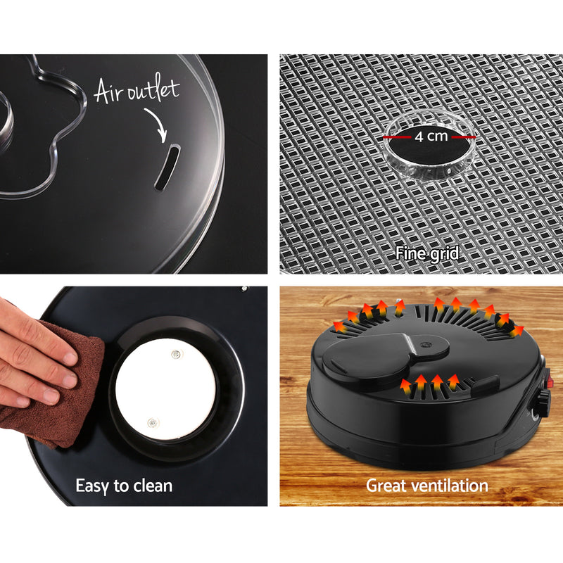 Danoz Direct - Devanti 5 Trays Food Dehydrator Fruit Dehydrators Pet Beef Jerky Dryer Black