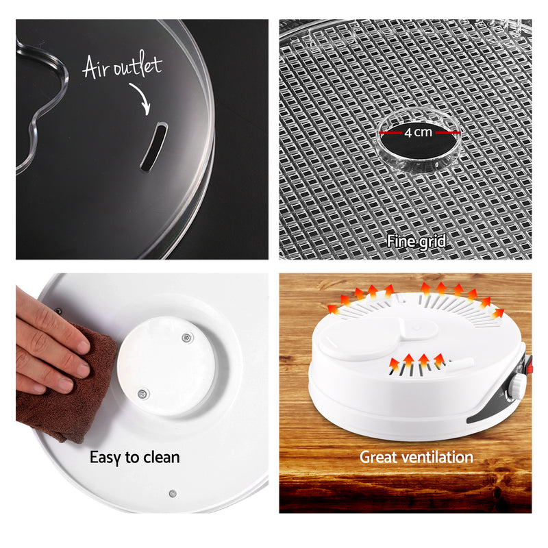 Danoz Direct - Devanti 5 Trays Food Dehydrator Fruit Dehydrators Pet Beef Jerky Dryer White