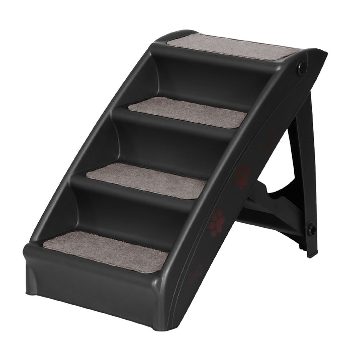 Danoz Direct - i.Pet Dog Ramp Steps For Bed Sofa Car Pet Stairs Ladder Portable Foldable Black