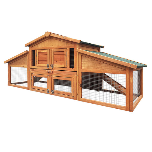 Danoz Direct - i.Pet Chicken Coop Rabbit Hutch 169cm x 52cm x 72cm Large House Outdoor Wooden Run Cage