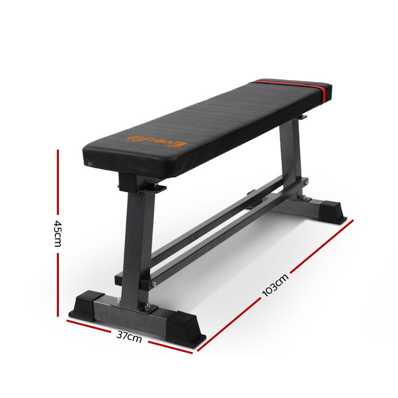 Danoz Direct - Everfit Weight Bench Flat Bench Press Home Gym Equipment 300kg Capacity