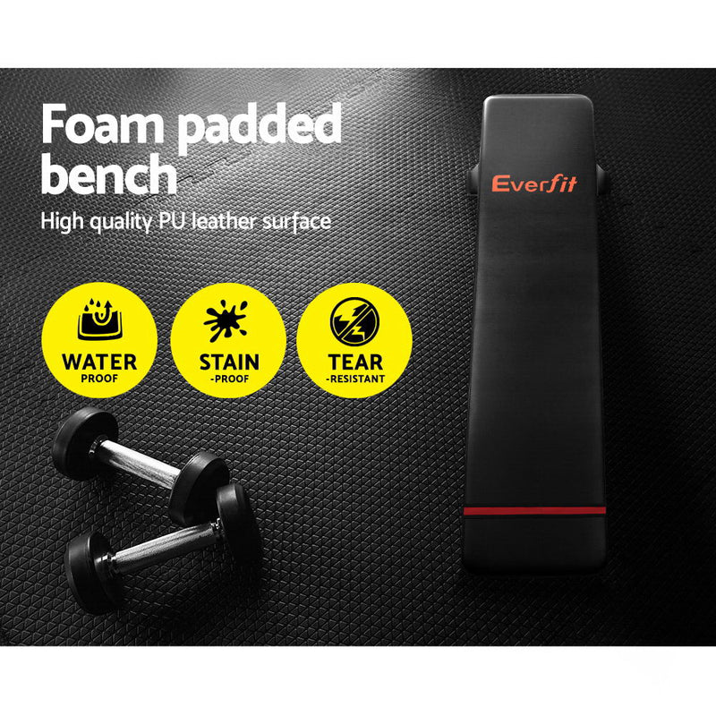 Danoz Direct - Everfit Weight Bench Flat Bench Press Home Gym Equipment 300kg Capacity