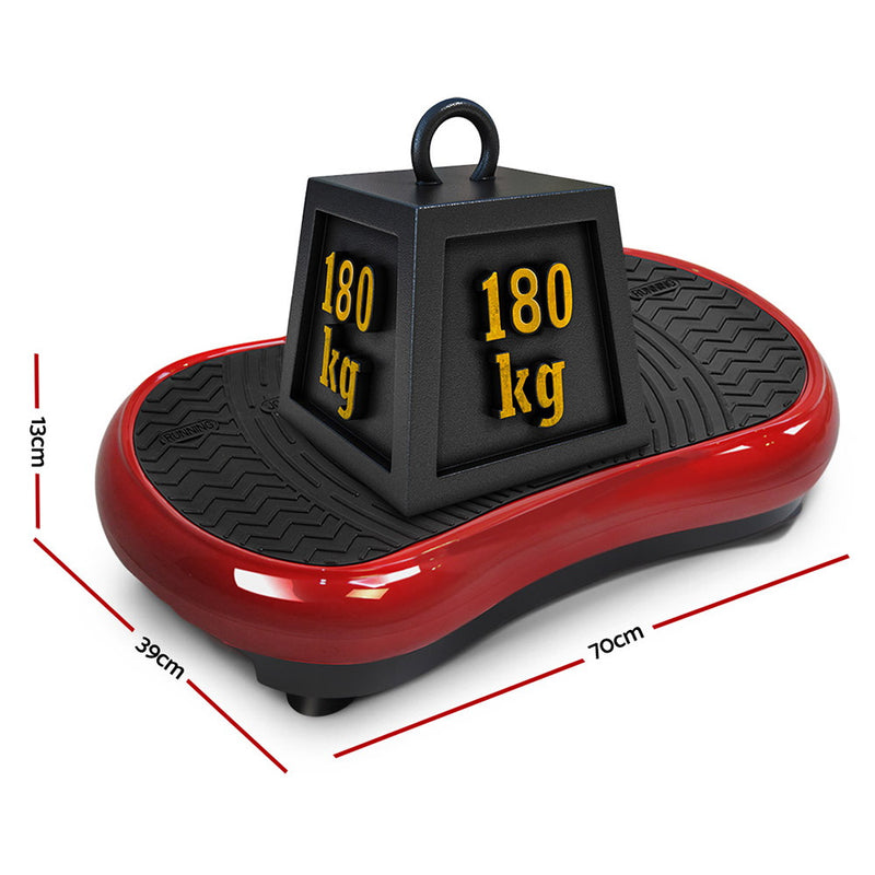 Danoz Direct - Everfit Vibration Machine Platform Resistance Rope Home Fitness Dark Red