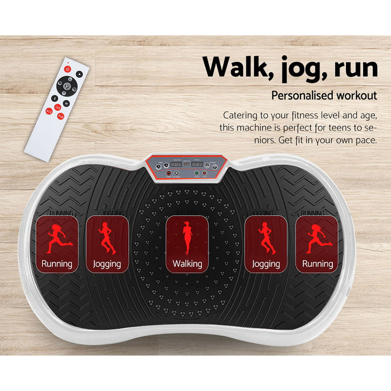 Personal fitness studio with the Danoz Direct - Everfit Vibration Machine. Featuring a platform vibration and resistance rope