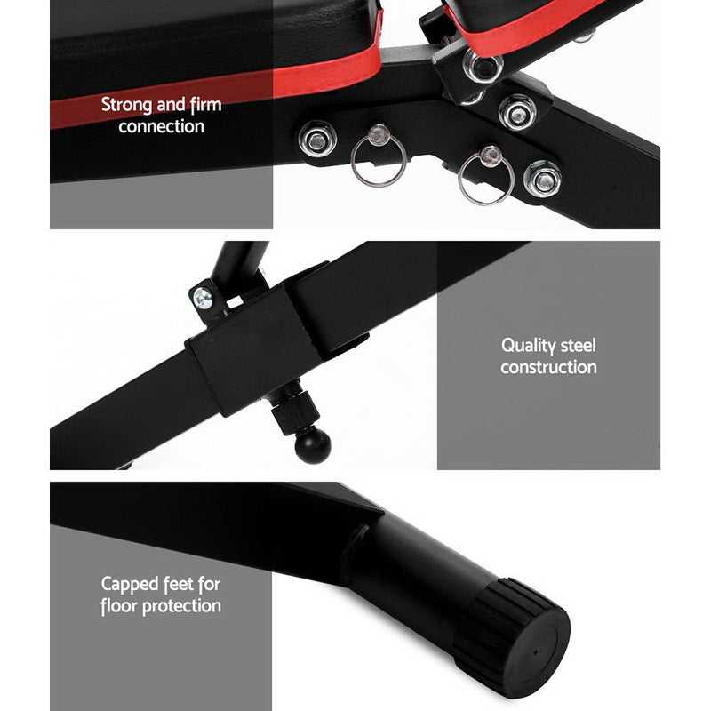 Danoz Direct - Everfit Weight Bench Adjustable FID Bench Press Home Gym 150kg Capacity