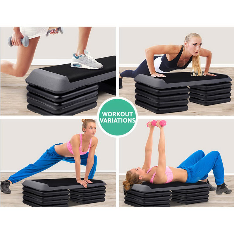 Danoz Fitness - Everfit 4X Aerobic Step Riser Exercise Stepper Block Gym Home Fitness - Incl. Postage