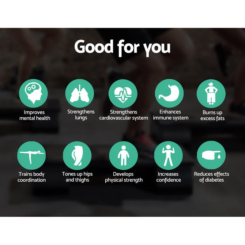 Danoz Fitness - Everfit 4X Aerobic Step Riser Exercise Stepper Block Gym Home Fitness - Incl. Postage