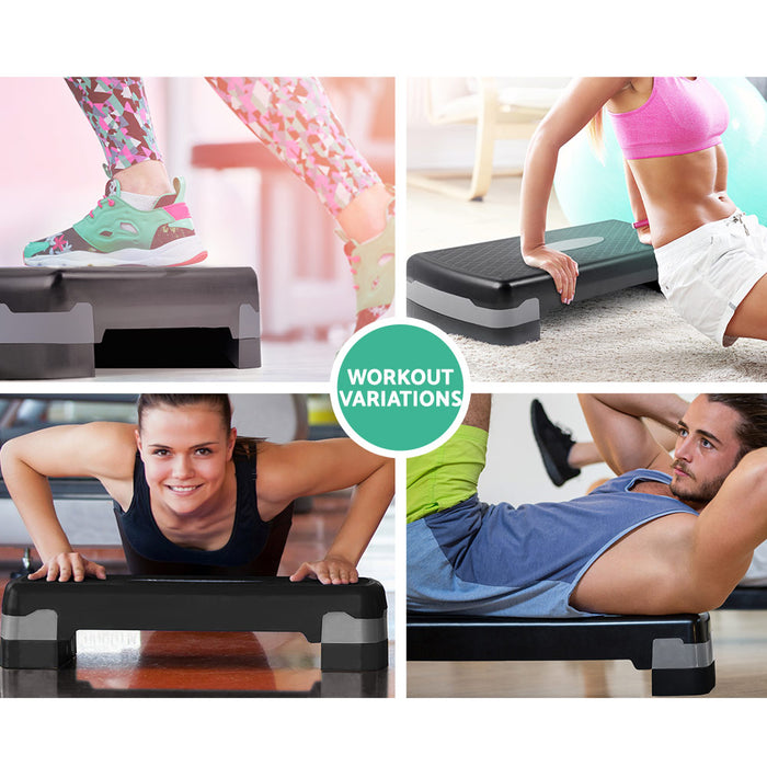 Danoz Direct -  Aerobic Step Exercise Stepper Steps Home Gym Fitness Block Bench Riser