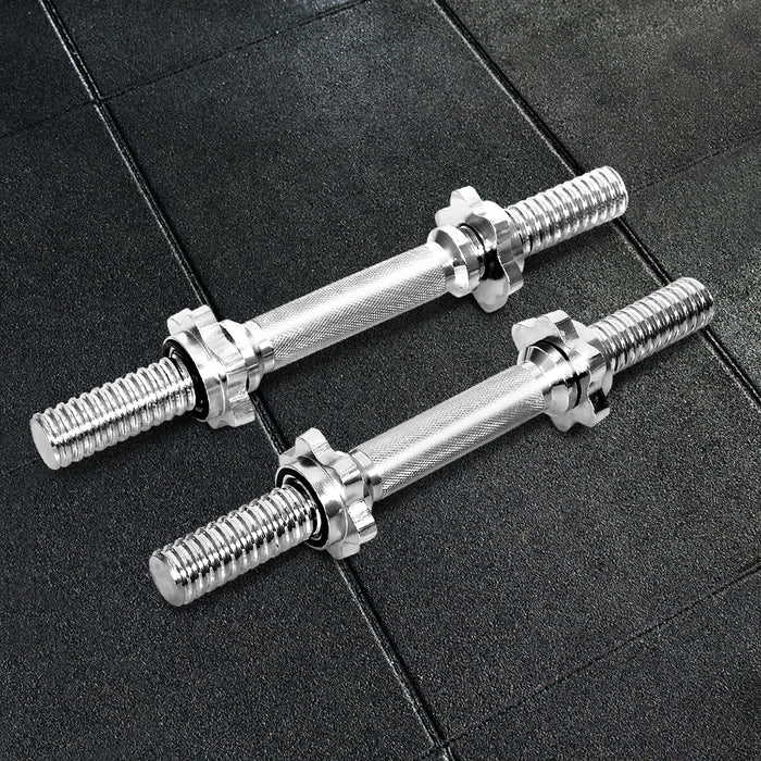 Danoz Direct -  45cm Dumbbell Bar Solid Steel Pair Gym Home Exercise Fitness 150KG Capacity