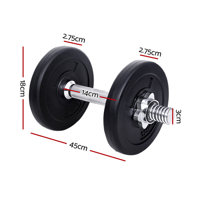 Danoz Direct -  10KG Dumbbells Dumbbell Set Weight Training Plates Home Gym Fitness Exercise