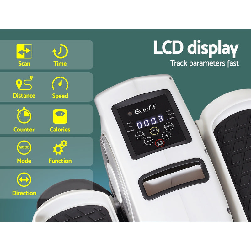 Danoz Direct - Electric Pedal Mini Exercise Bike Cross Trainer 50W White - Free Postage