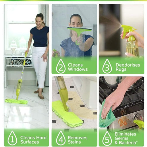 Discover the natural way to clean with Danoz Direct's H2O e3™ 9Pc Sanitiser Mop System
