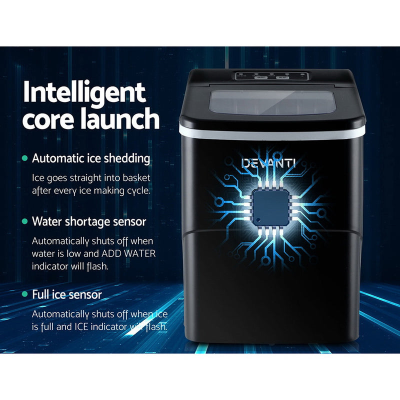 Impress your friends with Danoz Direct - DEVANTi Portable Ice Cube Maker Machine! With a 2L capacity, easy-to-use