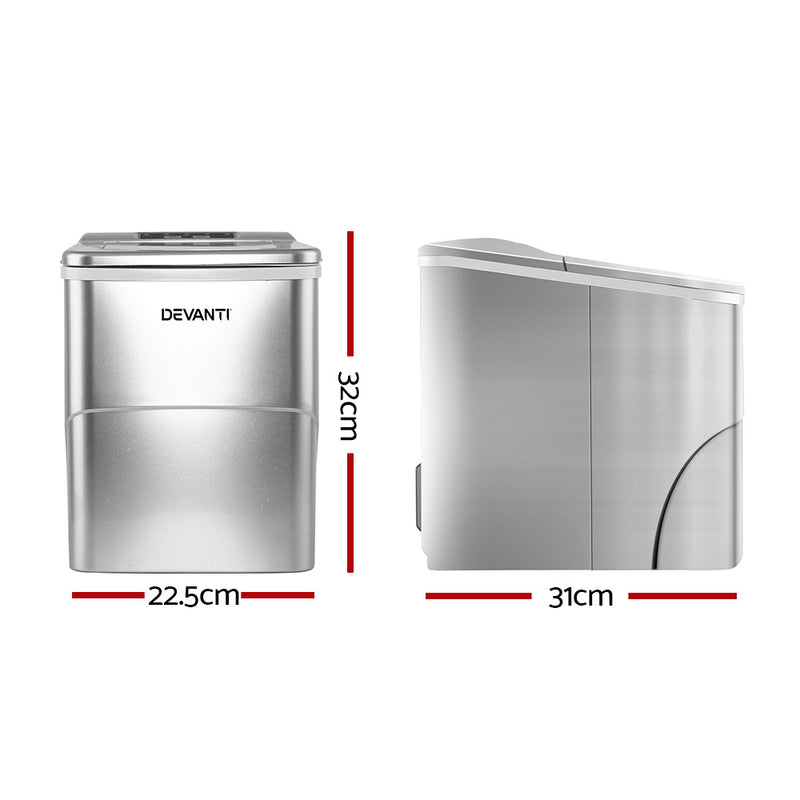 Elevate your beverage game with Danoz Direct - Devanti Portable Ice Cube Maker in Silver! Perfectly shaped and ready-to-use ice cubes in just minutes