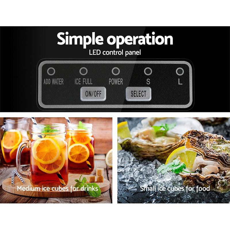 Elevate your beverage game with Danoz Direct - Devanti Portable Ice Cube Maker in Silver! Perfectly shaped and ready-to-use ice cubes in just minutes