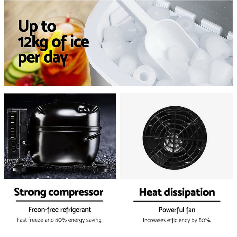 Elevate your beverage game with Danoz Direct - Devanti Portable Ice Cube Maker in Silver! Perfectly shaped and ready-to-use ice cubes in just minutes
