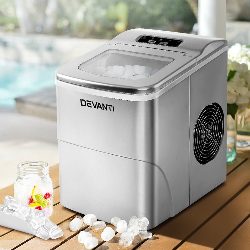 Elevate your beverage game with Danoz Direct - Devanti Portable Ice Cube Maker in Silver! Perfectly shaped and ready-to-use ice cubes in just minutes