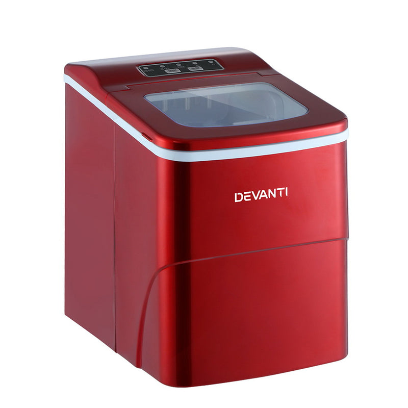 Danoz Direct - DEVANTi Portable Ice Cube Maker Machine 2L Home Bar Benchtop Easy Quick Red