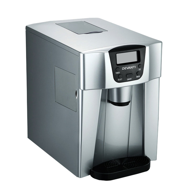 Danoz Direct - Devanti 2L Portable Ice Cuber Maker & Water Dispenser - Silver