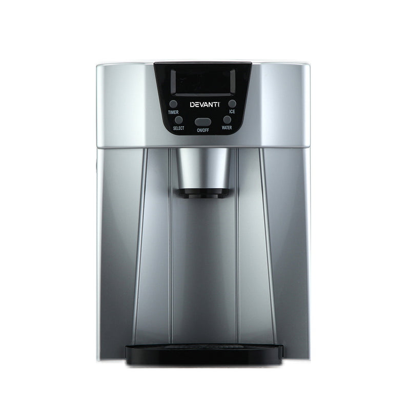 Danoz Direct - Devanti 2L Portable Ice Cuber Maker & Water Dispenser - Silver