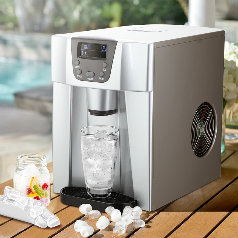 Danoz Direct - Devanti 2L Portable Ice Cuber Maker & Water Dispenser - Silver