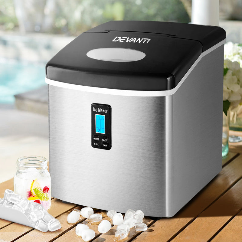 Transform any party, gathering, or hot summer day with Danoz Direct - Devanti 3.2L Stainless Steel Portable Ice Cube Maker