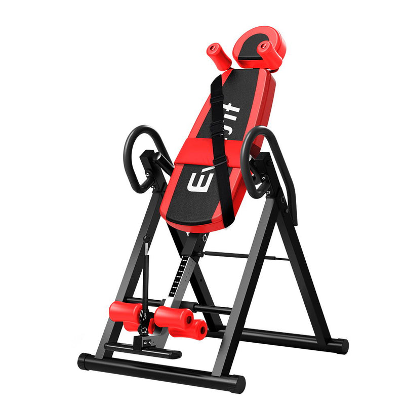 Danoz Fitness - Everfit Inversion Table Gravity Exercise Inverter Back Stretcher Home Gym Red - Includes Delivery