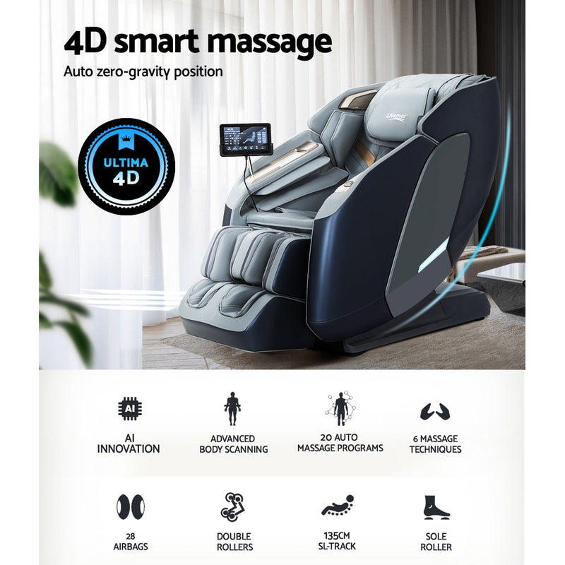 Transform your space into a luxurious oasis with Danoz Direct Livemor 4D Massage Chair. Equipped with an electric recliner