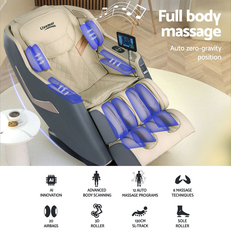 Indulge in luxurious relaxation with the Danoz Direct - Livemor 3D Massage Chair! With its electric recliner and 3D massaging capabilities