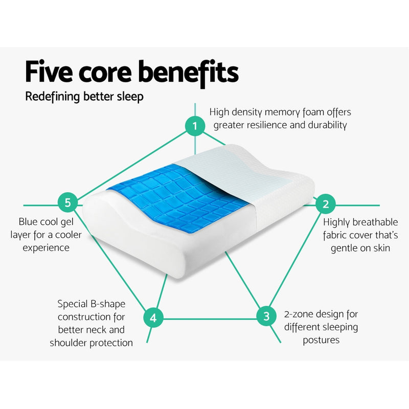 Get ready for a cooler, comfortable sleep with Danoz Direct's Super Cool Gel Memory Foam Pillow - Buy One Get One!