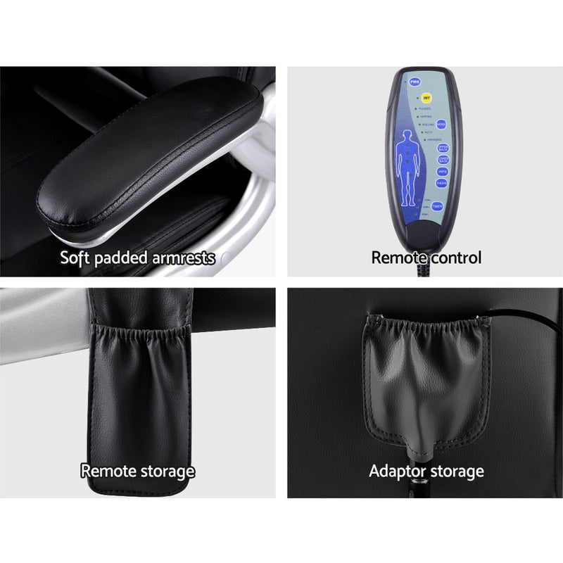 Danoz Direct - Artiss 8 Point Massage Office Chair PU Leather Black - Super Saver