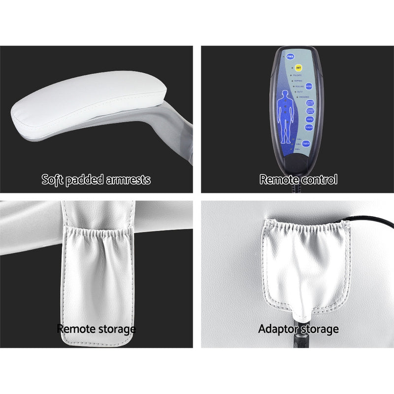 Danoz Direct - Artiss 8 Point Massage Office Chair PU Leather White