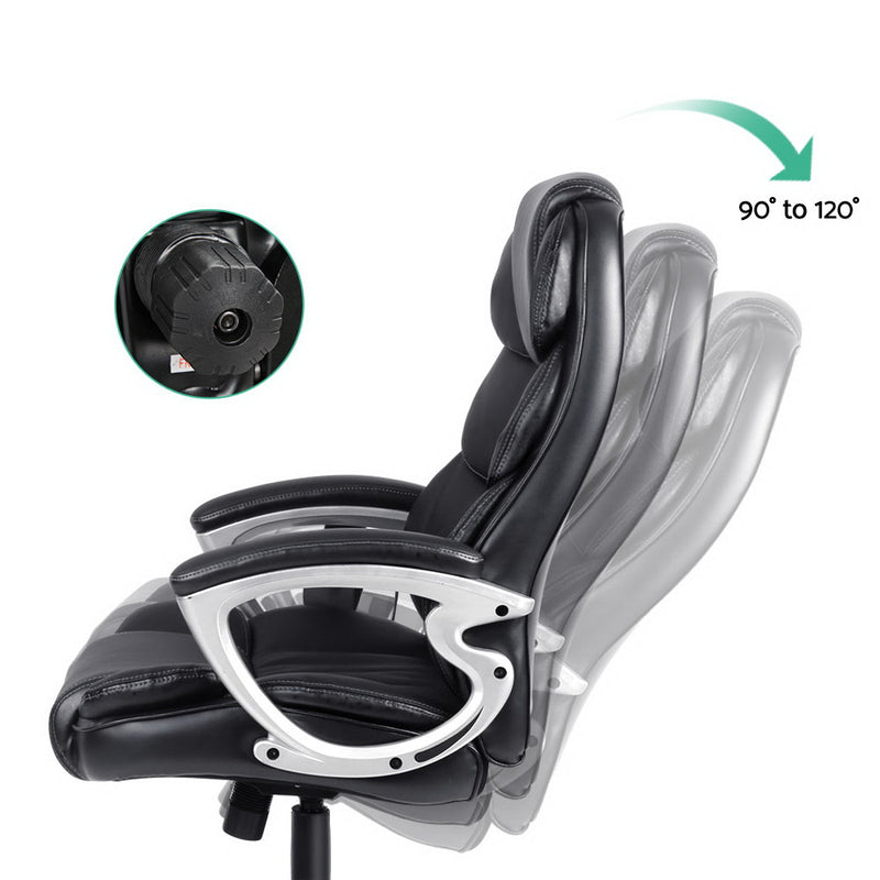 Danoz Direct - Artiss 8 Point Massage Office Chair Heated Seat PU Black