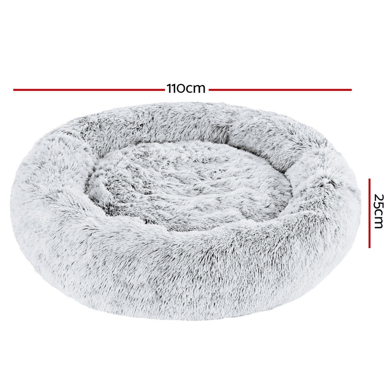 Danoz Direct - i.Pet Pet Bed Dog Cat 110cm Calming Extra Large Soft Plush Charcoal