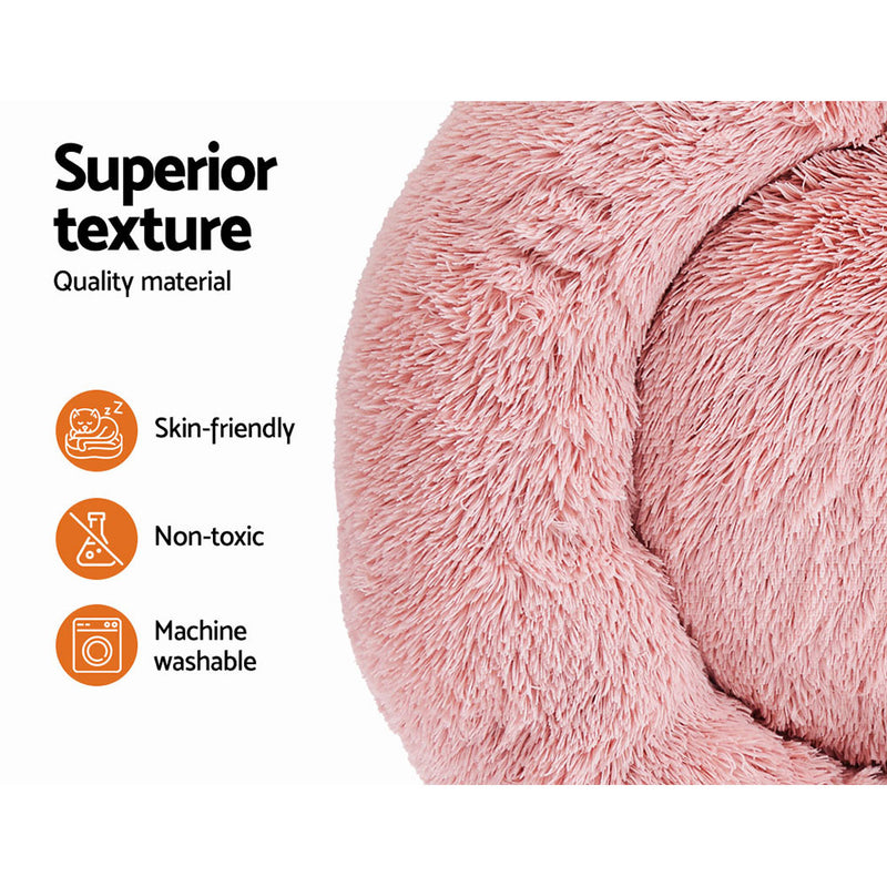 Danoz Direct - i.Pet Pet Bed Dog Cat 90cm Large Calming Soft Plush Pink