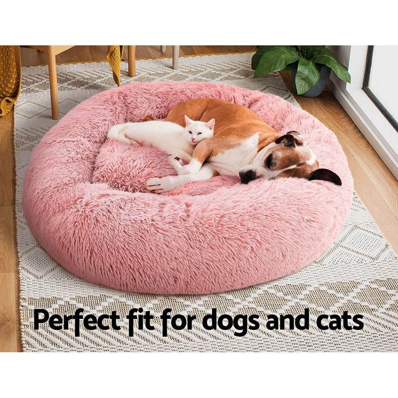 Danoz Direct - i.Pet Pet Bed Dog Cat 90cm Large Calming Soft Plush Pink