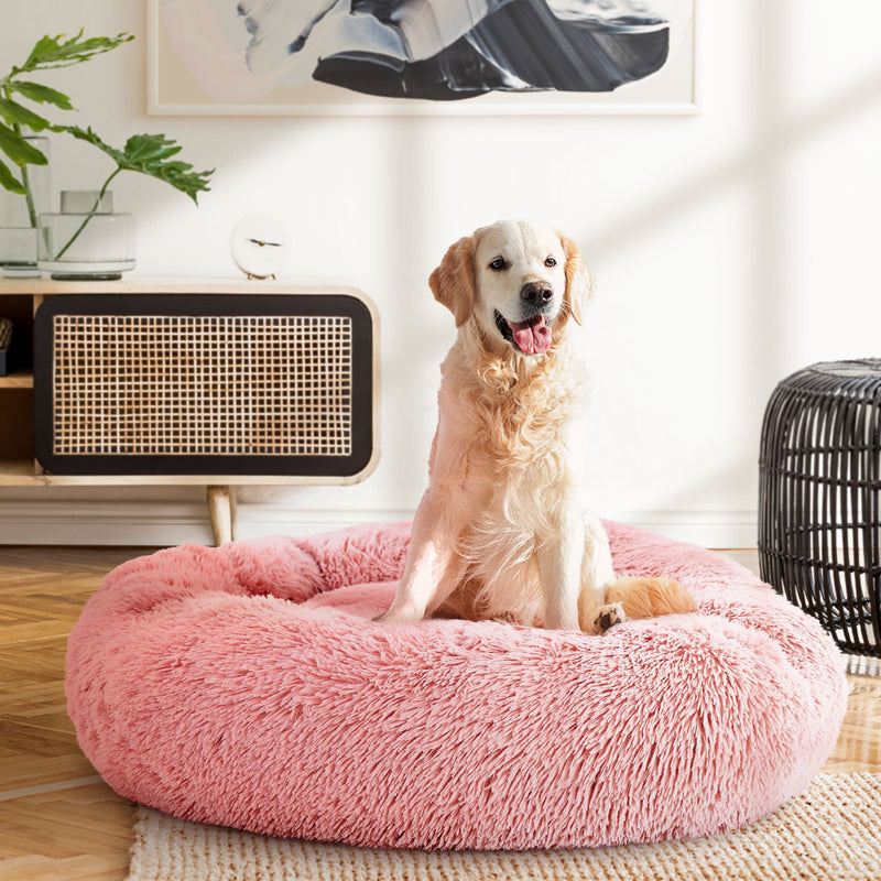 Danoz Direct - i.Pet Pet Bed Dog Cat 90cm Large Calming Soft Plush Pink