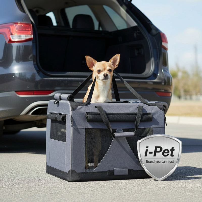 Danoz Direct - i.Pet Carrier Soft Crate Dog Cat Travel 121x80CM Portable Foldable Car 4XL