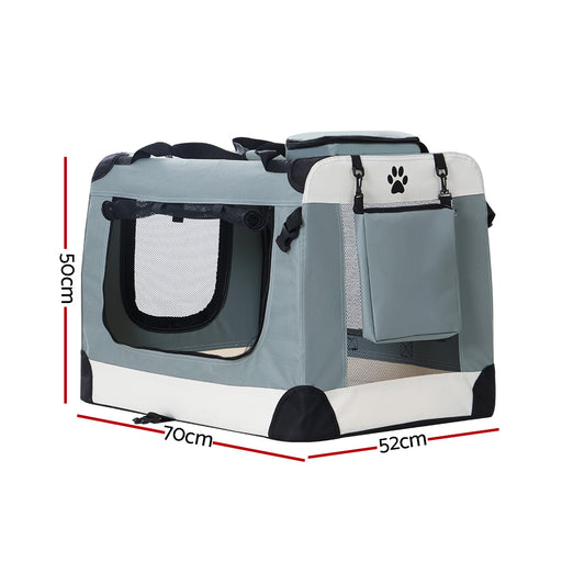 Danoz Direct - i.Pet Pet Carrier Soft Crate Dog Cat Travel 70x52CM Portable Foldable Car Large