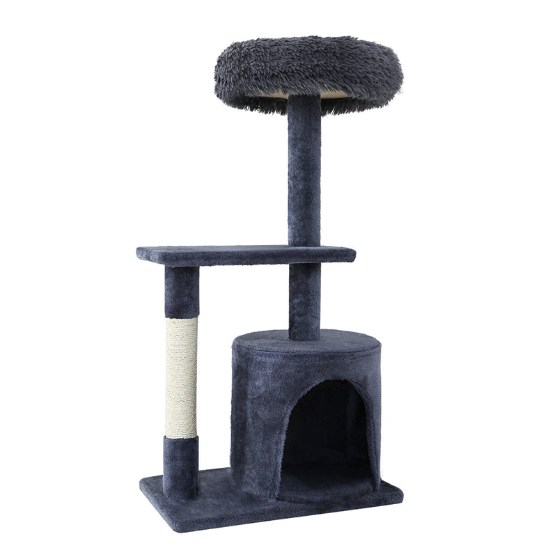 Danoz Direct - i.Pet Cat Tree 94cm Scratching Post Tower Scratcher Condo House Wood Trees Grey