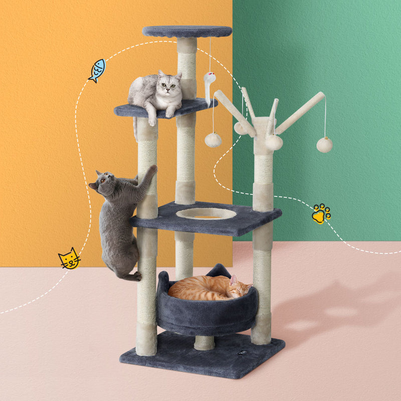 Danoz Direct - i.Pet Cat Tree 110cm Tower Scratching Post Scratcher Wood Condo House Bed Toys
