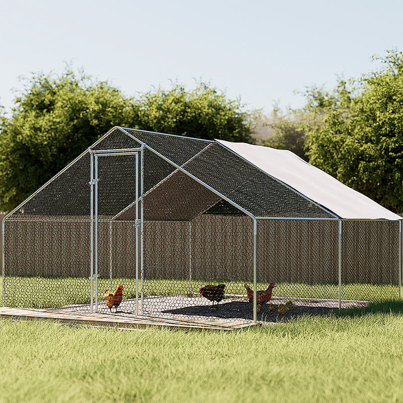Danoz Direct - i.Pet Chicken🐓 Coop Cage 3x4x2m Galvanised Steel