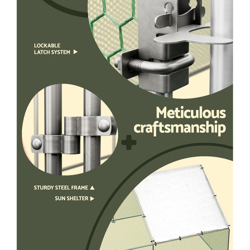 Danoz Direct - i.Pet Chicken🐓🐓🐓 Coop Cage 3x8x2m Galvanized Steel