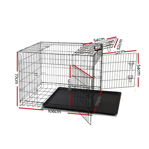 Danoz Direct - i.Pet 42" Dog Cage Crate Large Kennel 3 Doors