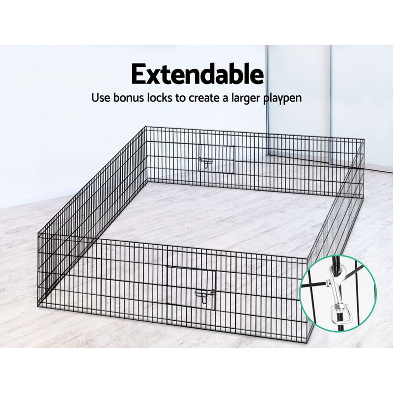 Danoz Direct - i.Pet 24" 8 Panel Dog Playpen Pet🐶🐱 Fence Exercise Cage Enclosure Play Pen