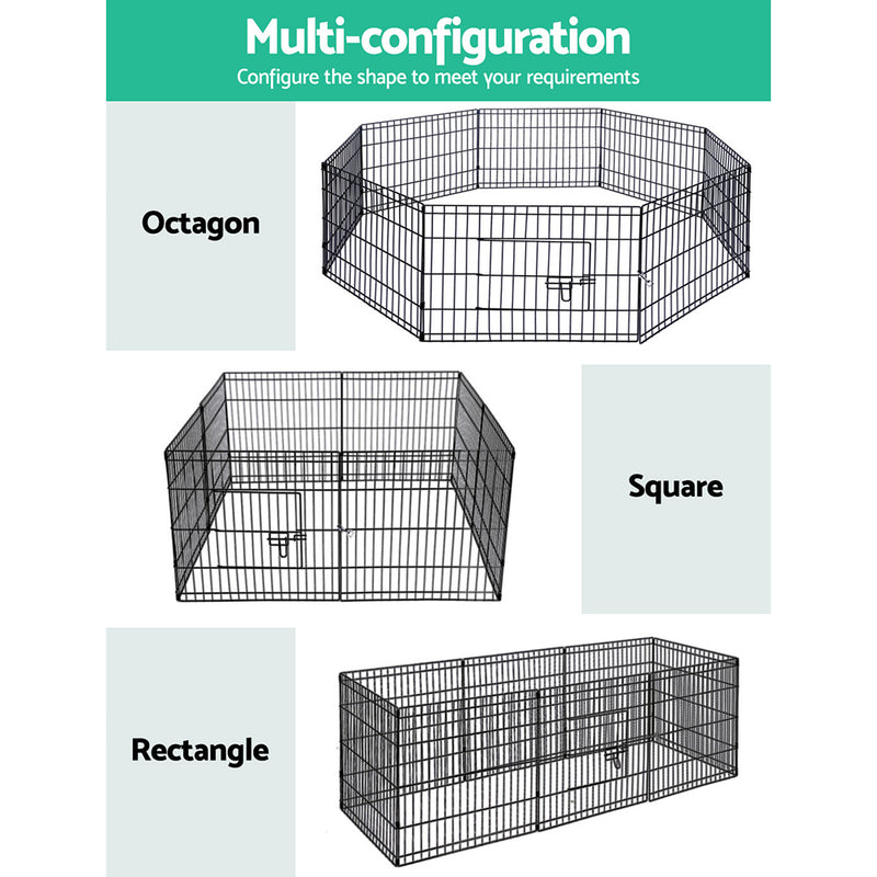 Danoz Direct - i.Pet 2x24" 8 Panel Dog🐶 Playpen Pet Fence Exercise Cage Enclosure Play Pen