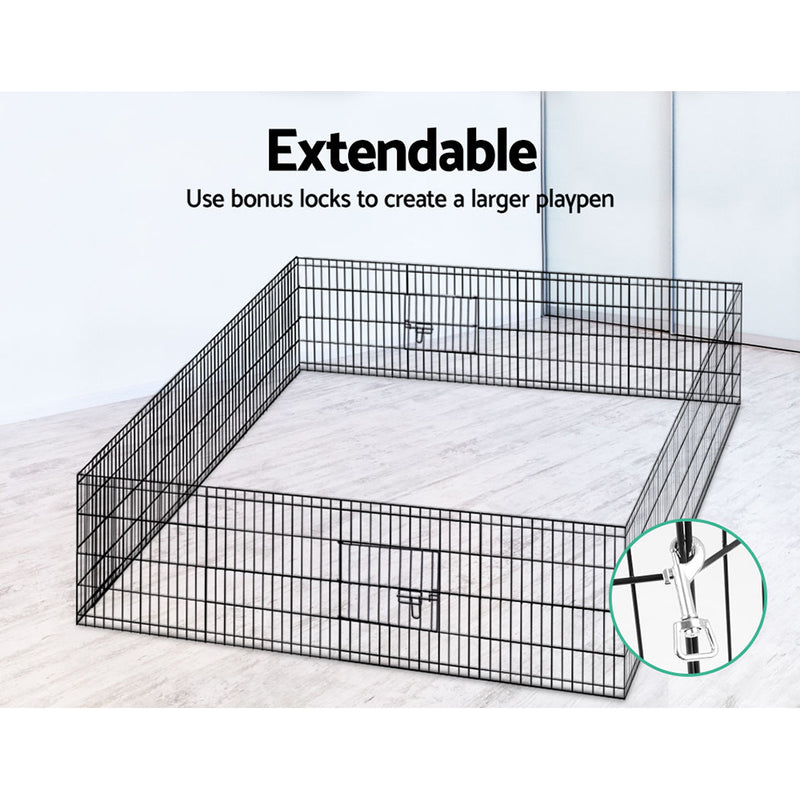 Danoz Direct - i.Pet 2x24" 8 Panel Dog🐶 Playpen Pet Fence Exercise Cage Enclosure Play Pen