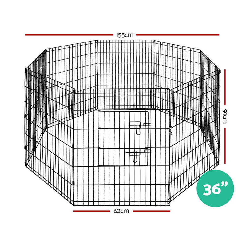 Danoz Direct - i.Pet 36" 8 Panel Dog🐶 Playpen Pet Fence Exercise Cage Enclosure Play Pen